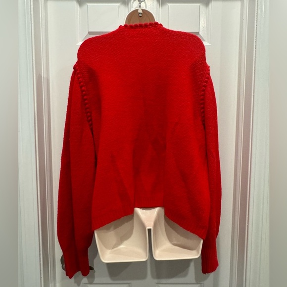 J.Crew Odette Sweater Lady Jacket in Holiday Red Knit Cardigan L - Picture 9 of 10